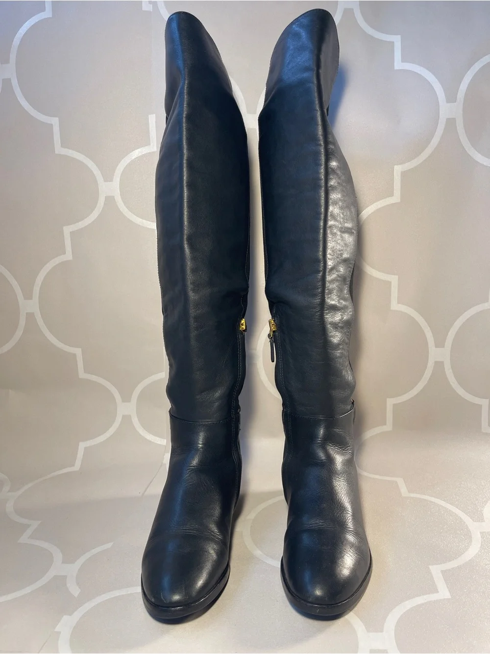 Tory Burch Marsden Leather & Fabric Over-the-Knee Riding Boots Size 6